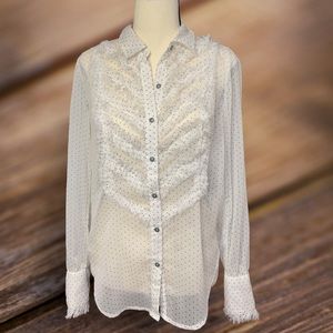 Free People White Button Down Shirt